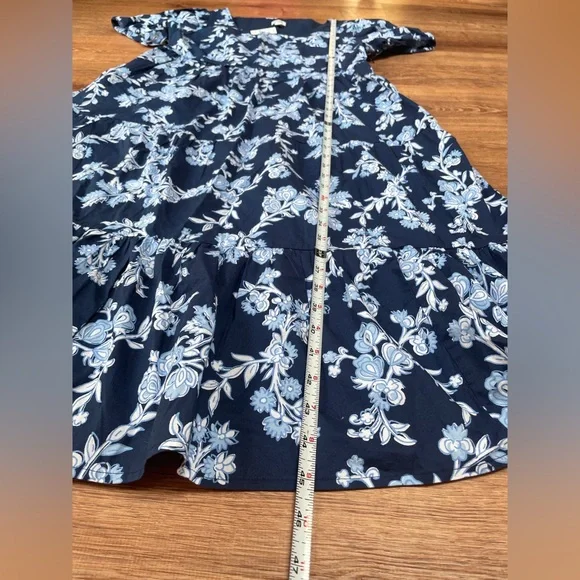 NWT J Crew tiered‎ floral dress size 14 puff sleeves cotton babydoll ornate - Picture 11 of 14